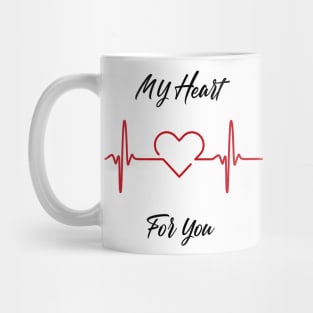 Valentines Day: My Heart Beats for You ECG/EKG Mug